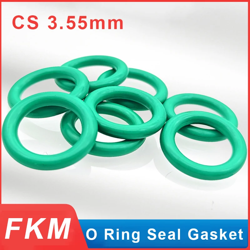 

FKM O Ring Sealing Gasket Green Fluorine Rubber Spacer Insulation High Temperature Resistance Washer CS 3.55mm OD 13.1-452.1mm