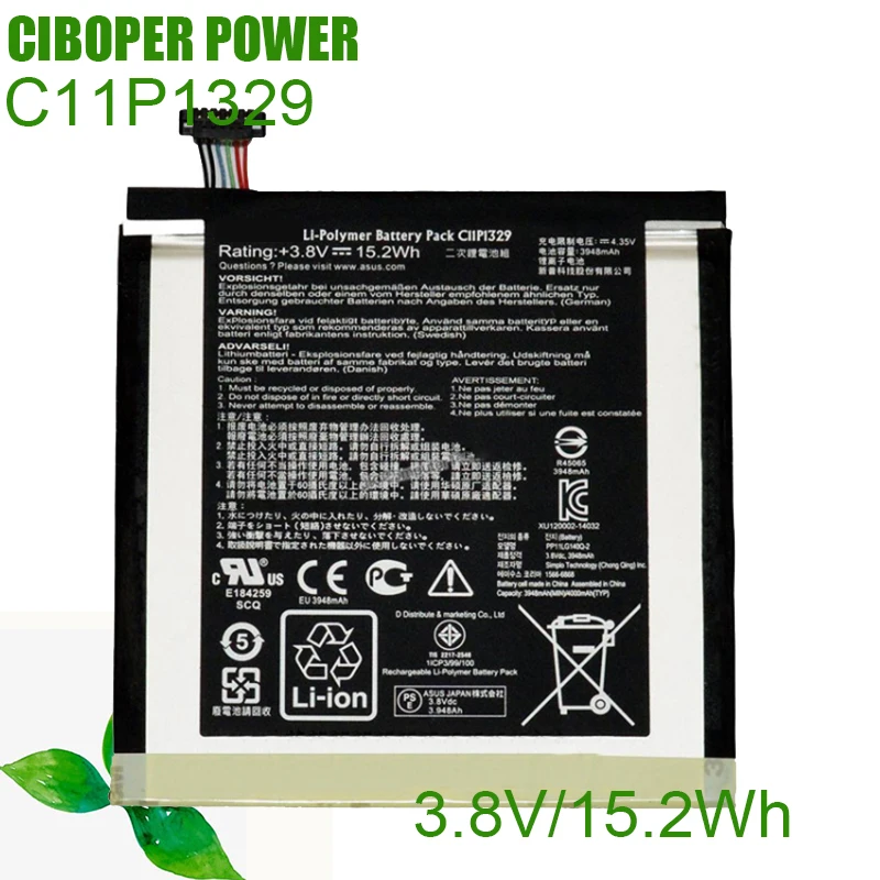 

CIBOPER POWER Genuine Tablet Battery C11P1329 3.8V/15.2Wh For MeMo Pad 8 ME181C ME181CX