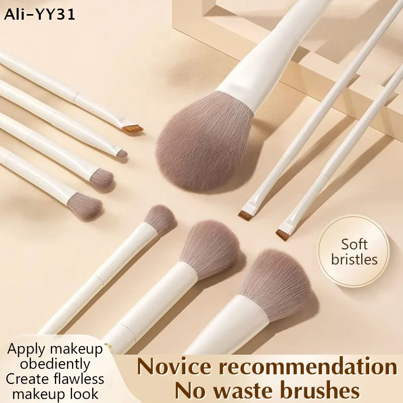 【AuHn】5/7/10/12PCs Makeup Brushes With Foundation Blush Eyeshadow Contour Powder Brush Make Up Brushes Kit  Brush