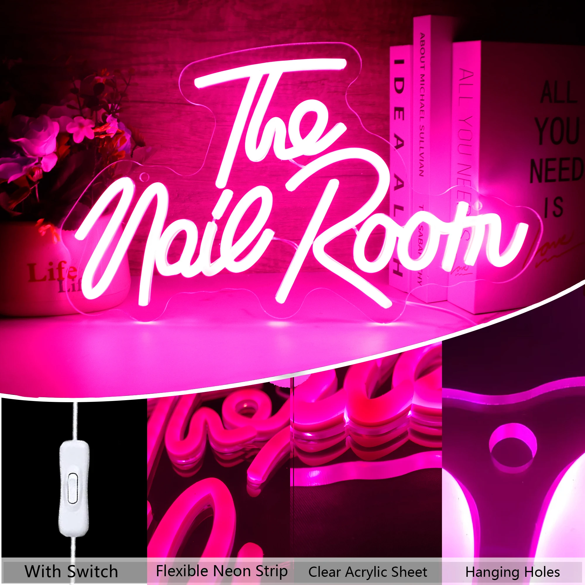 The Nail Room Neon Sign regalo di natale personalizzato LED Light Beauty Room Wall Decor per Lady Lashes Nail Shop Room decorazione della camera da letto