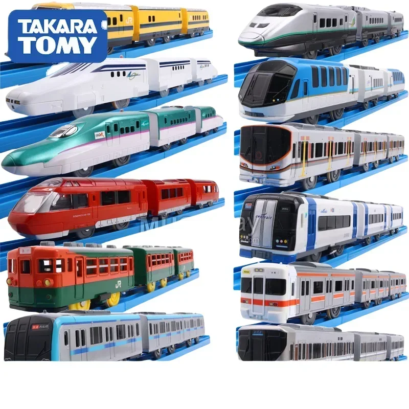 TAKARA TOMY-Modèle réduit de voiture en alliage, jouet avec musique, train électrique, train à grande vitesse, métro