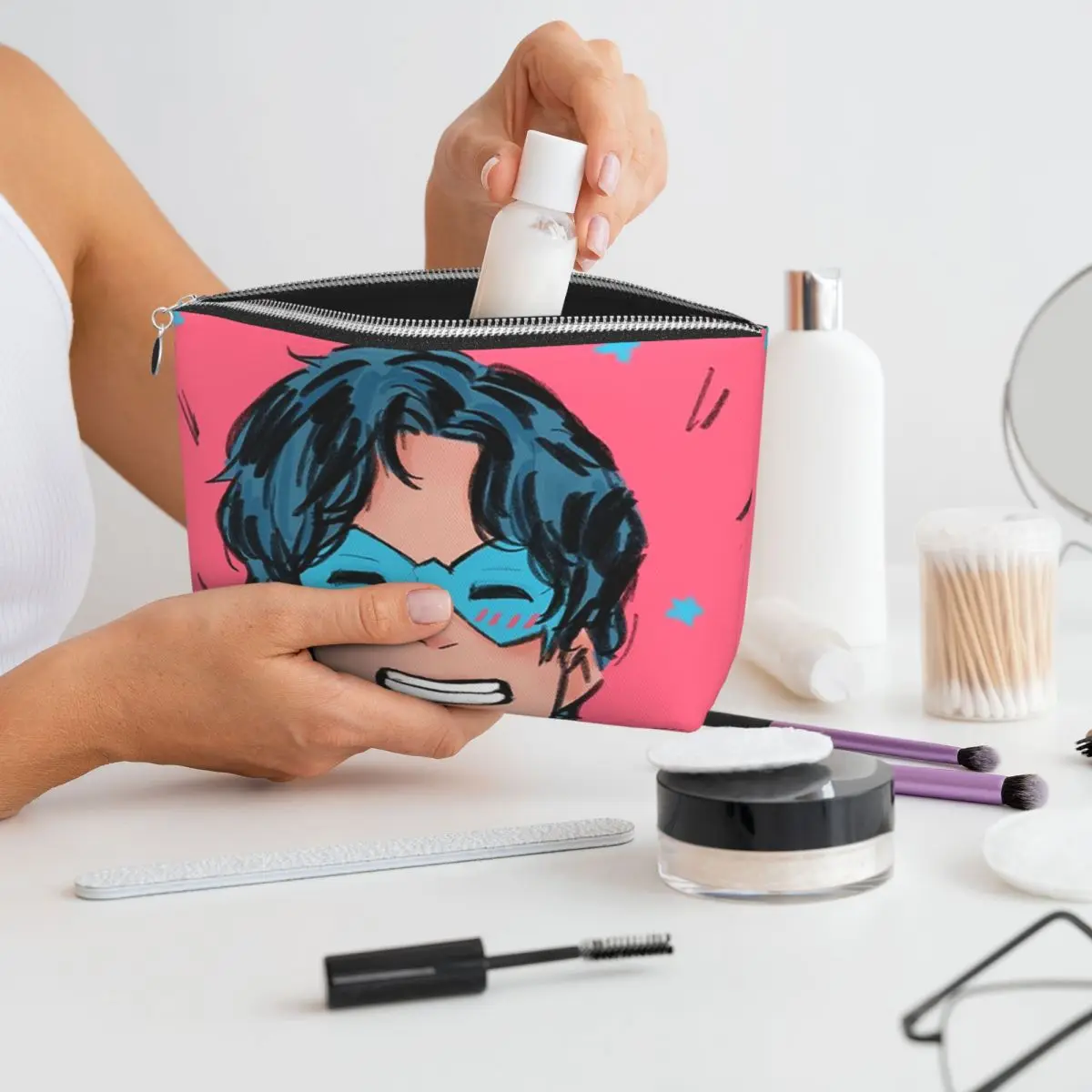 

Nightwing And Bitewing Ico Women Cosmetic Bags Travel Makeup Organizer Pouch Toiletry Storage Dopp Kit Box