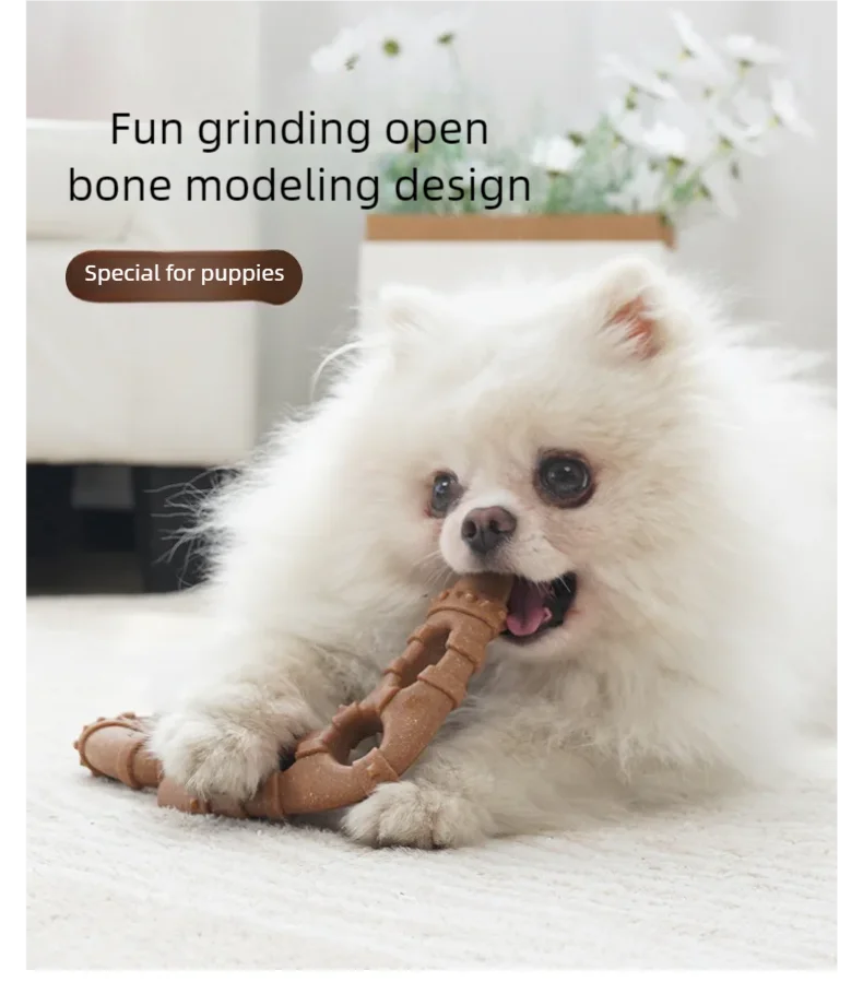 

Dog Teeth Grinding Toy Wood Plastic Bone Wear resistant, Bite resistant, Clean Teeth Solitary Dog Soothing Tool Pet Toy