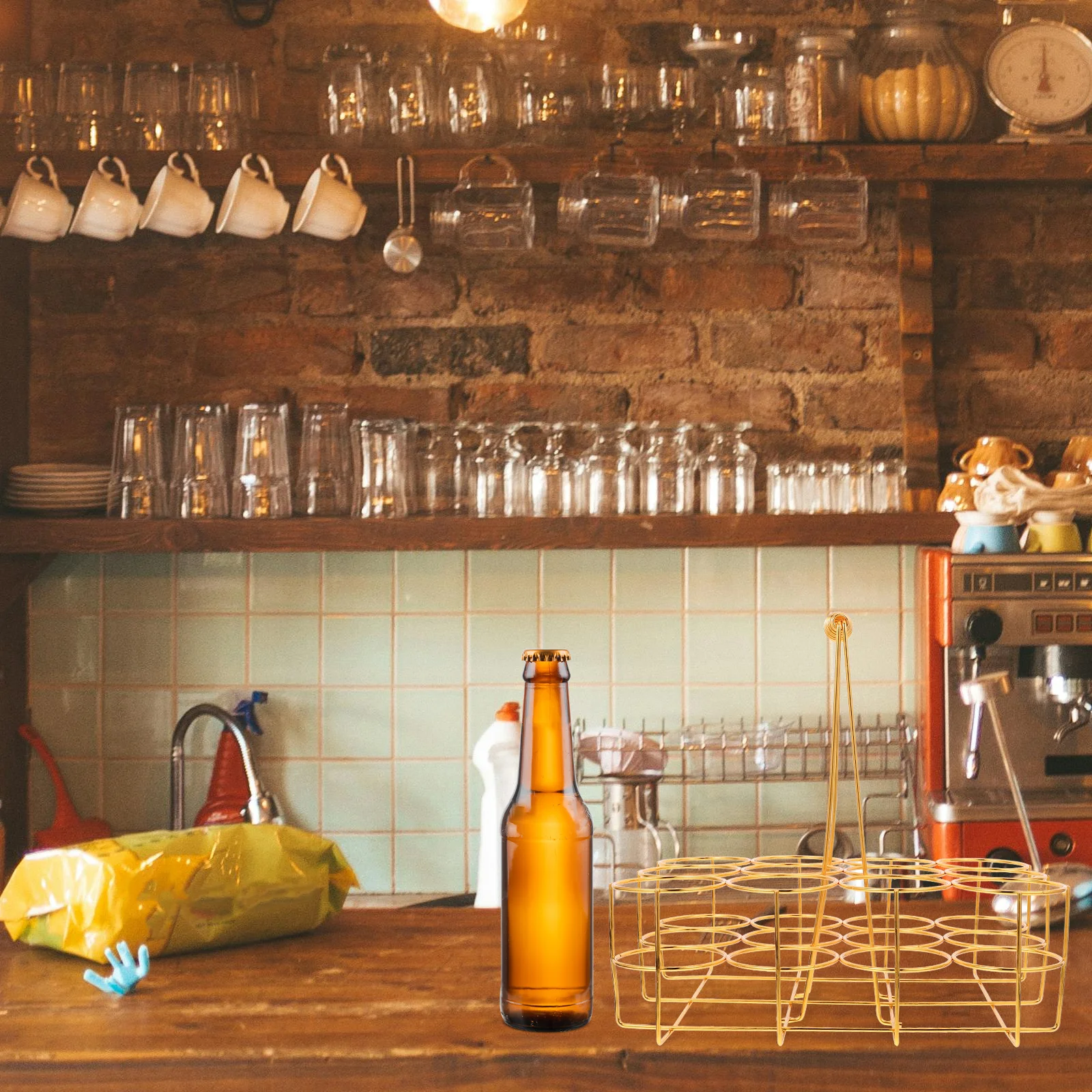 

1pc Beer Storage Rack Basket For Bar Ktv Portable Light Beer Holder Premium Material Creative Practical Design Wine