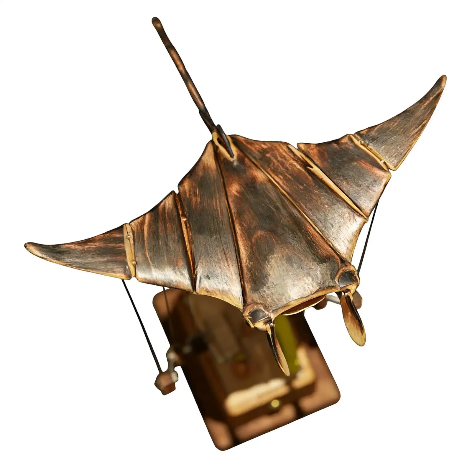 Hand-carved Flying Manta Ray K inetic Sculpture Mechanical Manta Ray Unique Wooden Desktop Ornament For Home Office