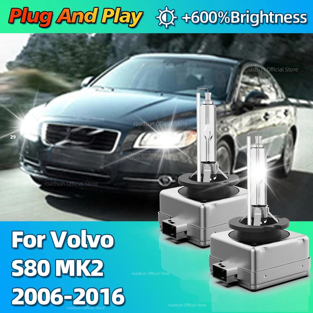 

12V 35W HID Bulb Xenon Headlight 10000LM Bright D1S Car Lamp 6000K For Volvo S80 MK2 2006 2007 2008 2009 2010 2011 2012-2016