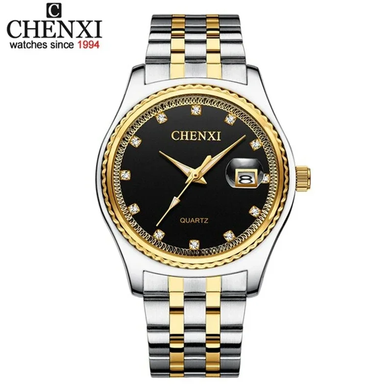Chenxi 8204 Men Women Watches  Dial Top Brand Luxury Couples Quartz Stainless Steel Watch Waterproof Calendar