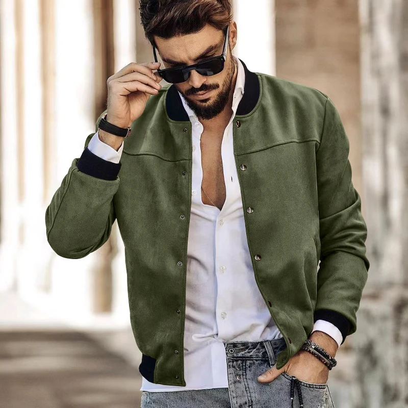 

Men's Stylish Varsity Bomber Jacket - Comfortable Fit, Casual Design - Ideal for Spring/Autumn Fashion