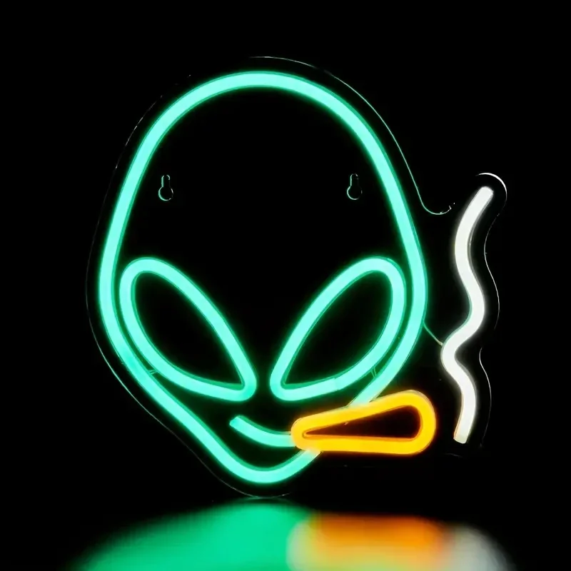 Alien Neon Signs for Wall Decor,Game Room Decor,Hip Hop Party LED Sign For Teen Room,for Man Cave,Game Room,Beer Bar Pub,Gift