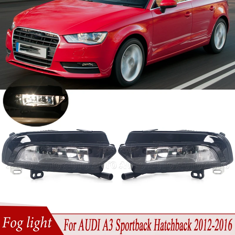 R-AUTO For AUDI A3 Sportback Hatchback 2012 2013 2014 2015 2016 Fog Light Front Bumper Halogen Fog Lamp With Bulb 8V0941699C