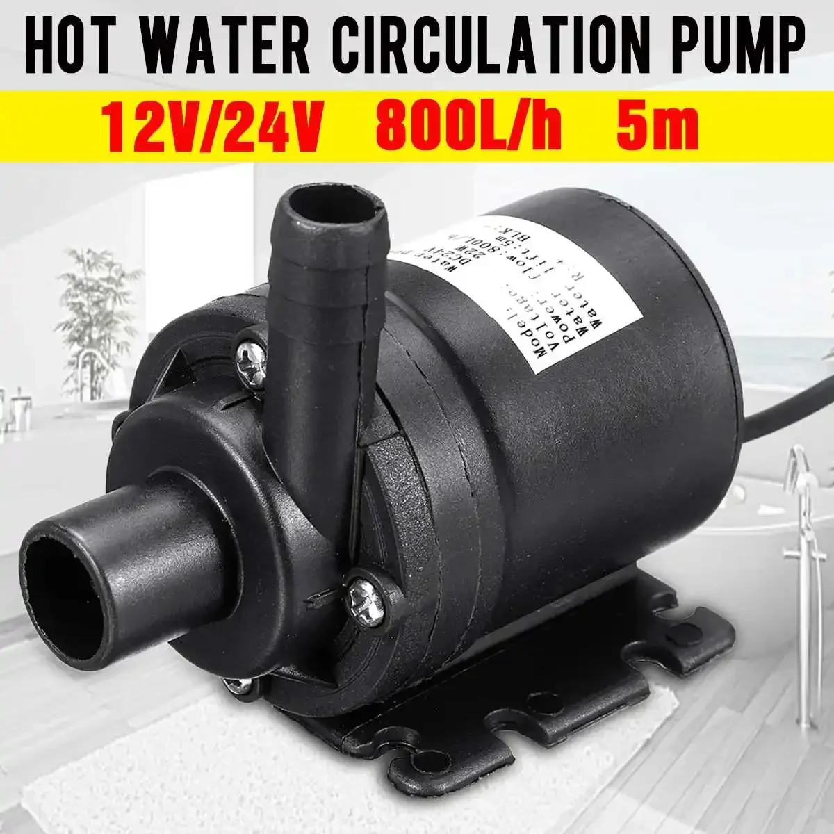 

800L/H 5m DC 12V 24V Solar Brushless Motor Water Circulation Watering Washing Pump Submersible Water Pump 12V