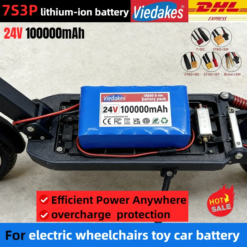 

24V 100Ah 7S3P lithium battery:suitable for long-distance driving of electric scooters,1000+ Cycles，large capacity+light weight