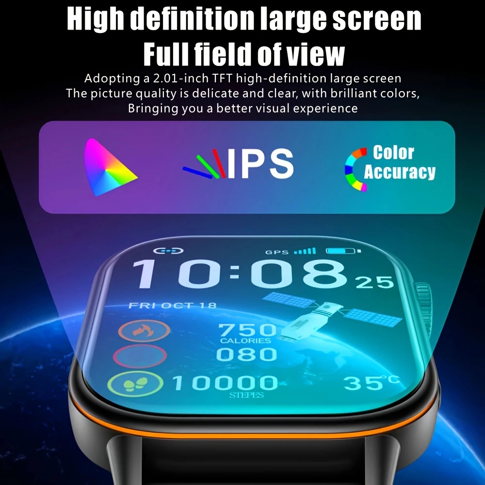 2025 Women's Smart Watch with GPS Compass 2.01 HD Display 420mAh Battery 100+Sports Modes Suitable for Android Men's Smart Watch