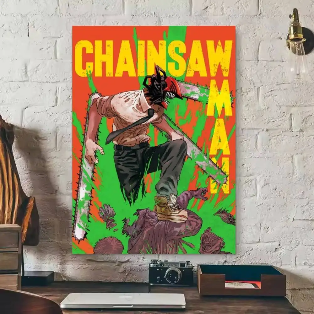 Denji Chainsaw man Manga  Poster Waterproof HD Art Wall Decal Self-Adhesive Print
