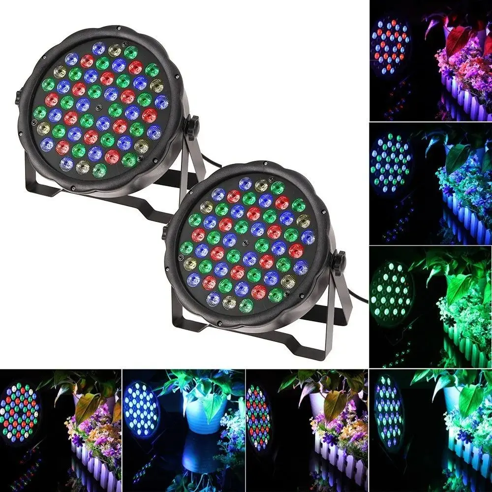 54 LED Stage Light Lamp RGB DMX512+Voice-Controlled For Disco DJ Projector Machine Party Decoration Par Light