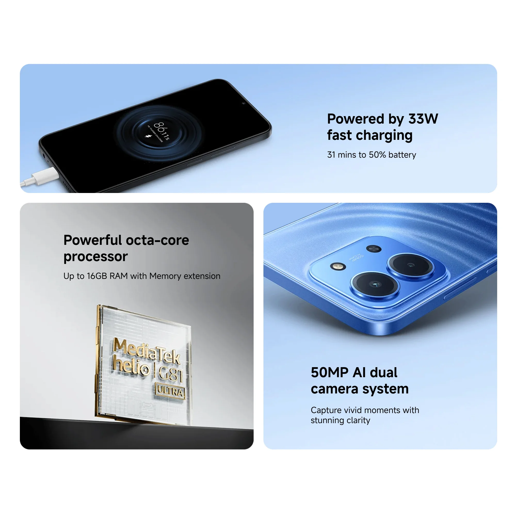 كاميرا Xiaomi Redmi 15C 4G 128GB/256GB 6.9 بوصة 120 هرتز كاميرا 50 ميجابكسل MediaTek Helio G81-Ultra معالج 6000mAh 33W بصمة جانبية