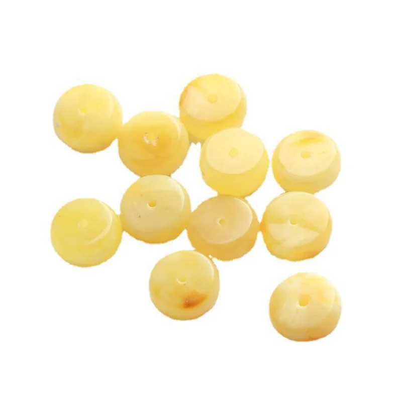 Royal Natural Amber Beeswax Loose round Beads Single Bead Barrel Beads Spacer Diamond White Jade Xingyue Bodhi Accessories Packa