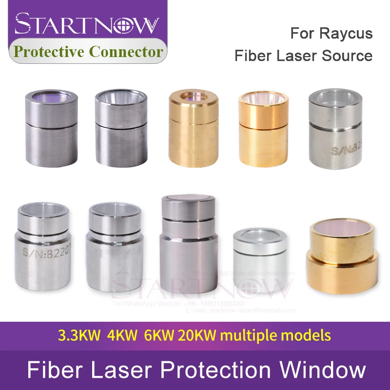 Startnow 6000W Złącze Ochronne z Soczewką Raycus 3300W 4000W QBH Osłona Ochronna Kryształ Światłowodowy do Źródła Laserowego