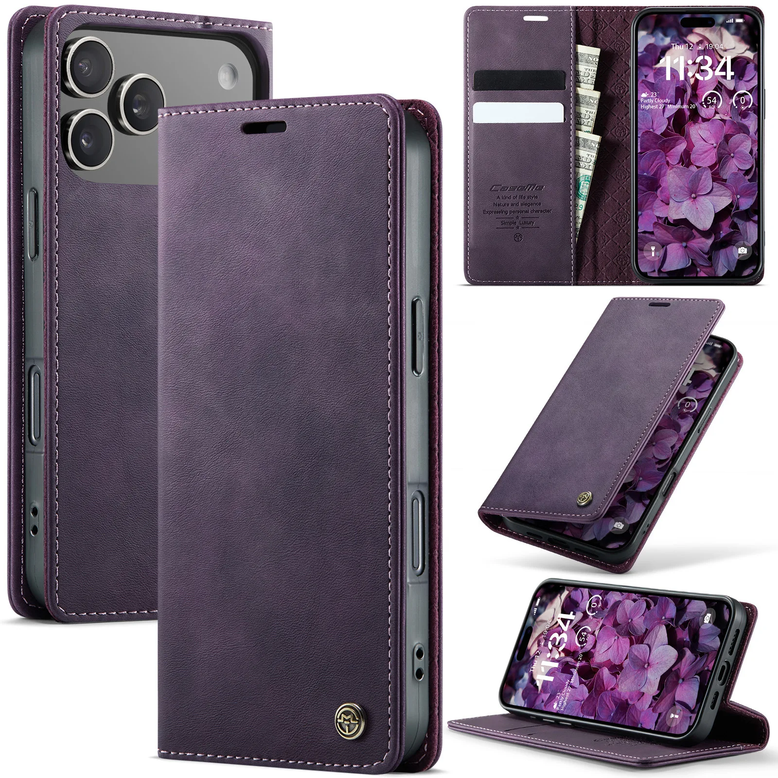 Retro Leder Handyhülle für iPhone 17E 16E Air 17 16 15 Plus 14 13 12 11 Pro Max Magnetische Flip-Brieftasche mit Kartenhalter