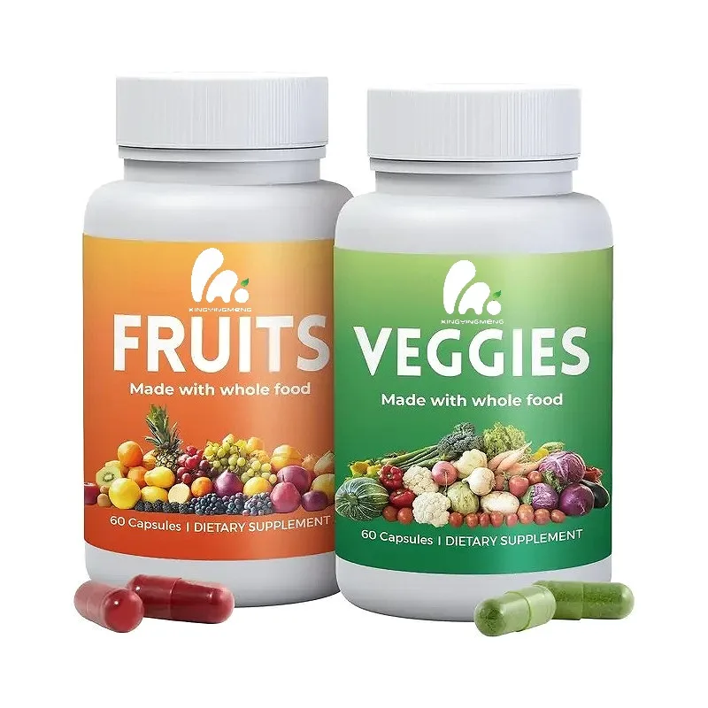 

Fruit and Vegetable Capsules - Energy and Daily Vitamin Supplements, Fresh Superfood Formula, 2 Bottles, 60 Capsules