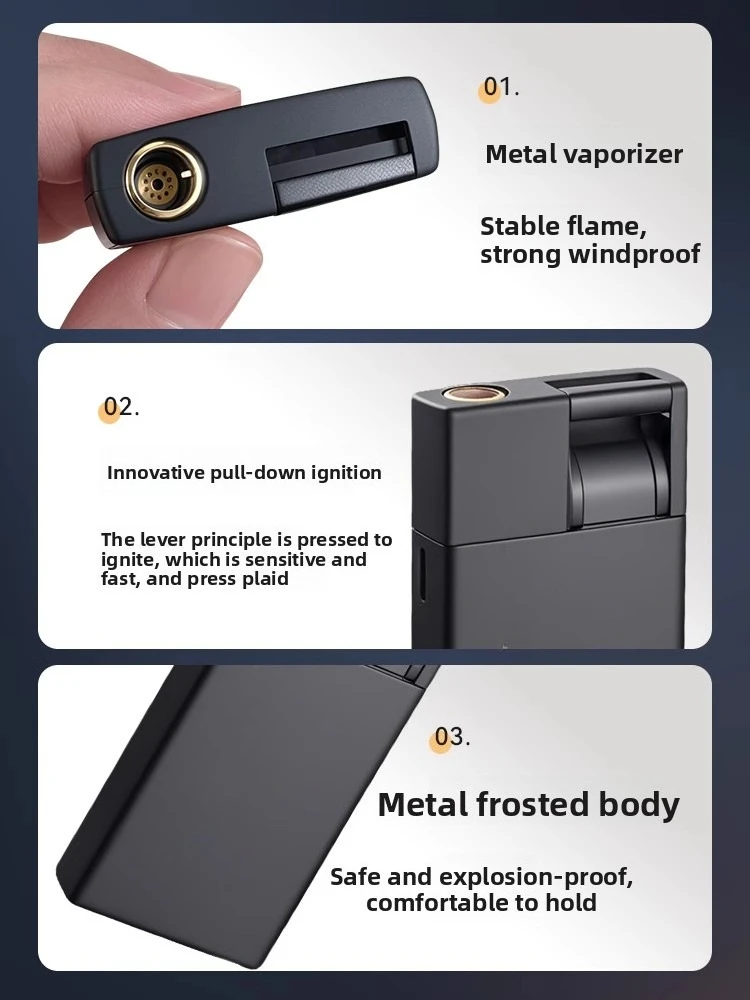 25pcs Bulk Pack Metal Lighters, Windproof Blue Jet Flame, Refillable Gas Inflatable Lighter, Smooth Ignition for Home and Office view 5