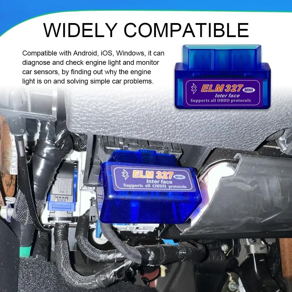 Scanner OBD2 ELM327 da 2 pezzi, strumento diagnostico per auto Bluetooth per Android/Windows
