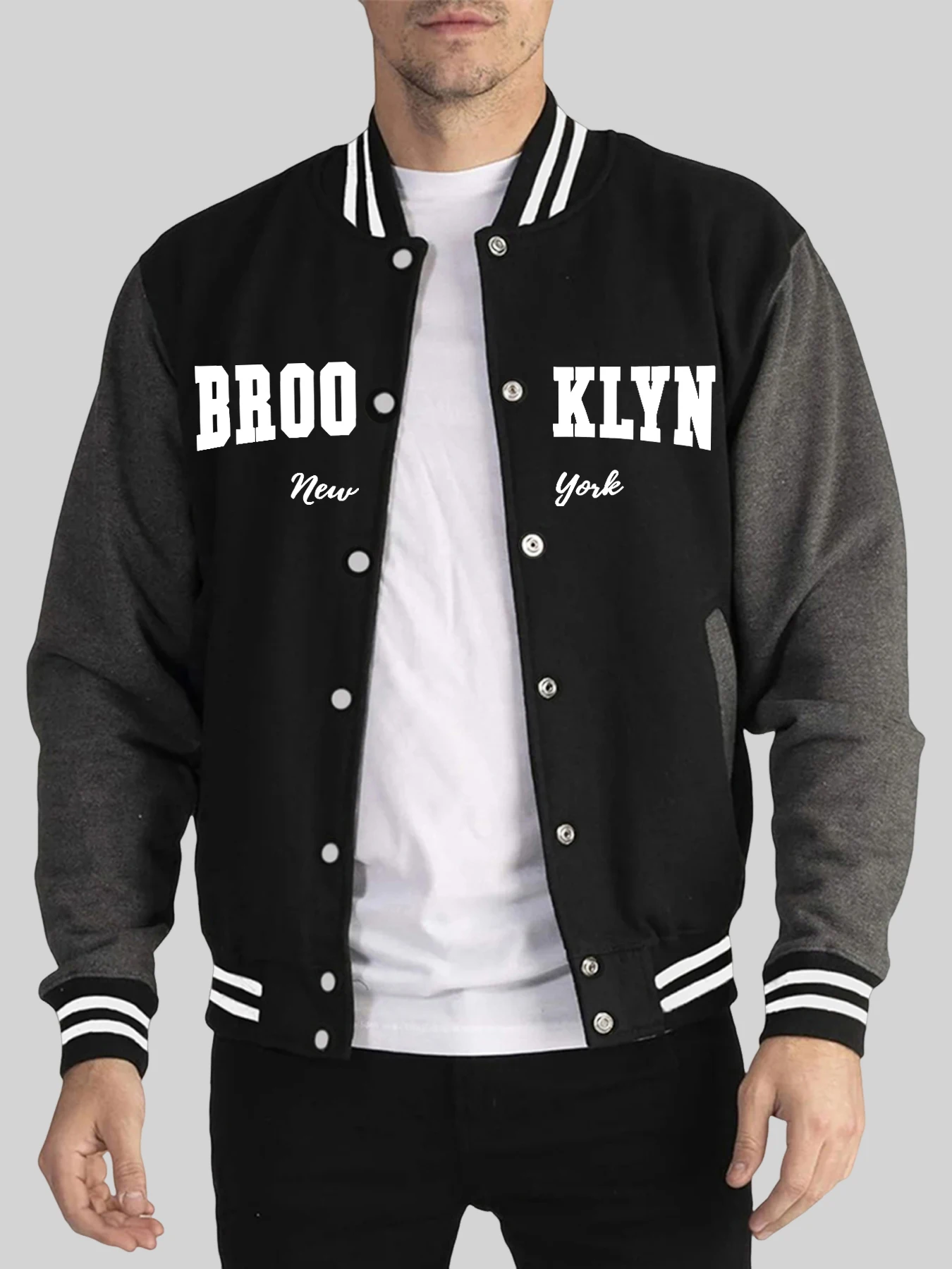 

Boston Est 1997 Creative Prints Man Trendy Jackets Street Comfy Coat Autumn Casual Streetwear Basics All-Match Baseball Jersey
