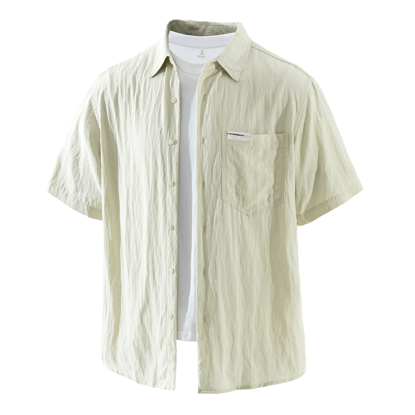 

Мужская модная свободная футболка с коротким рукавом, тонкая, однотонная, повседневная, в японском стиле, из эластичной ткани, длиной три четверти.