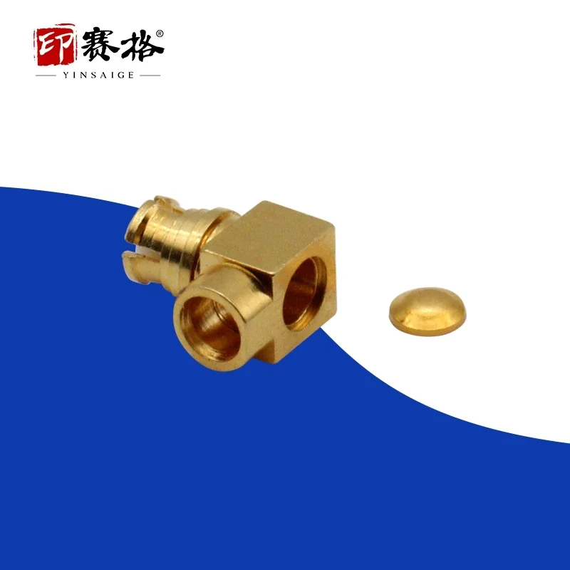 RF connector SMP-KWB2 bent female head connected to RG405 cable GPO connector SMP interface beryllium copper material