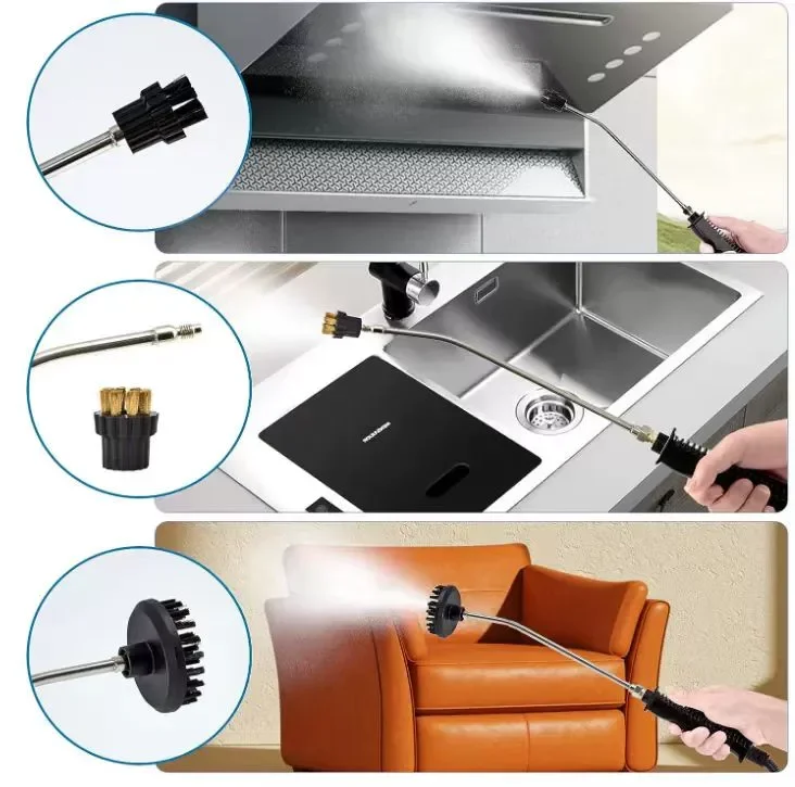 Пароочиститель 2500 Вт для домашней чистки автомобиля, быстрый нагрев, высокотемпературная пароочистительная машина, портативная ручная паровая мойка под давлением