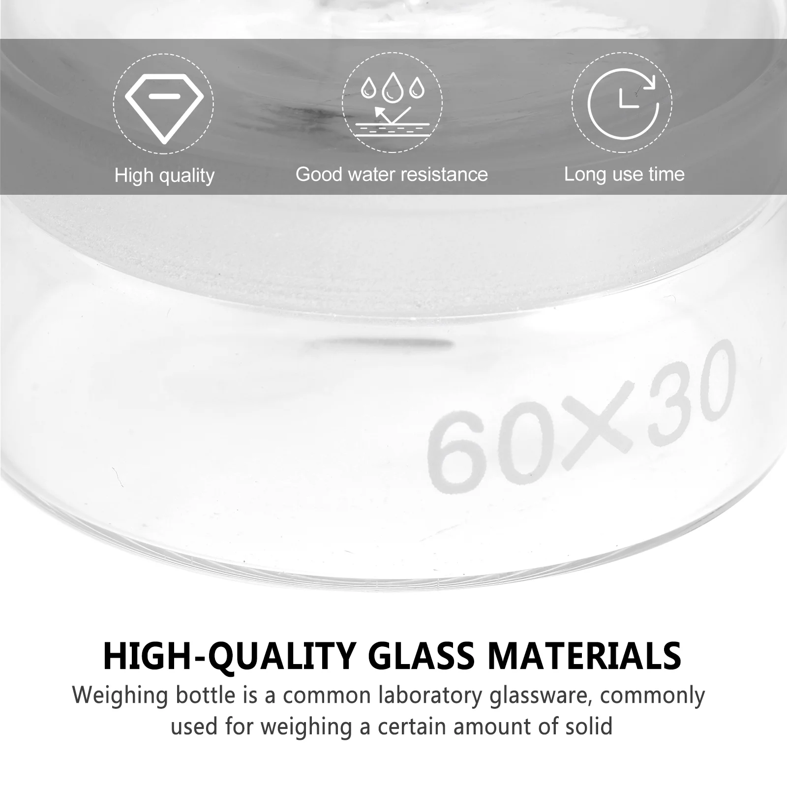 Weighing Bottle Specific Gravity Beaker Sealed Low Flat Form Glass Chemical Laboratory