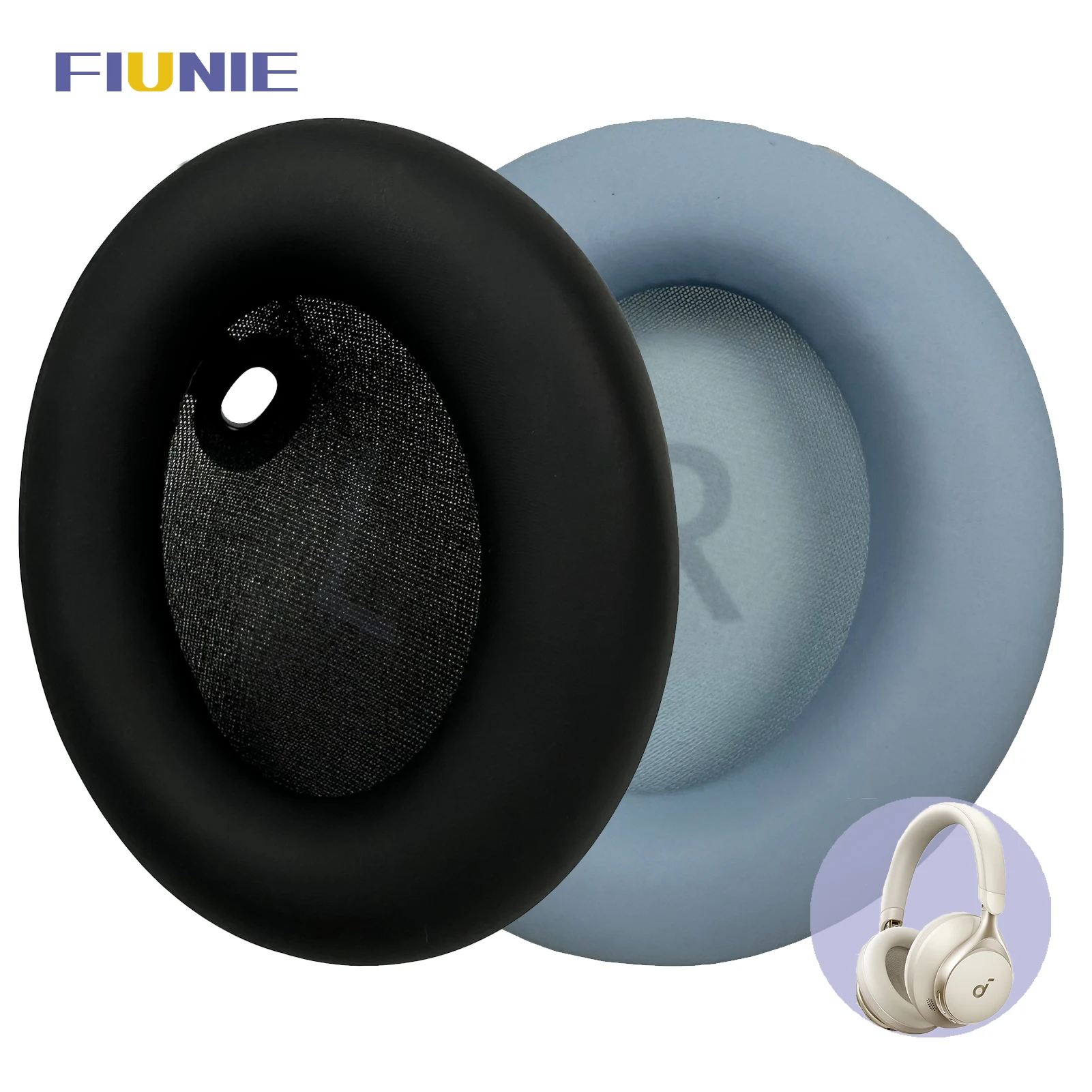 FIUNIE Replacement Ear Cushion Pads for Anker Soundcore Space One Headphones Earpads Earmuffs Sleeve Headset Headband