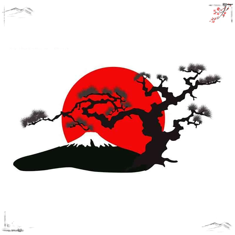 13cm 1 piece For Japanese Landscape Silhouette Comic Decal Personality Creative Stickers Suitable For GTR SX VAN,PVC