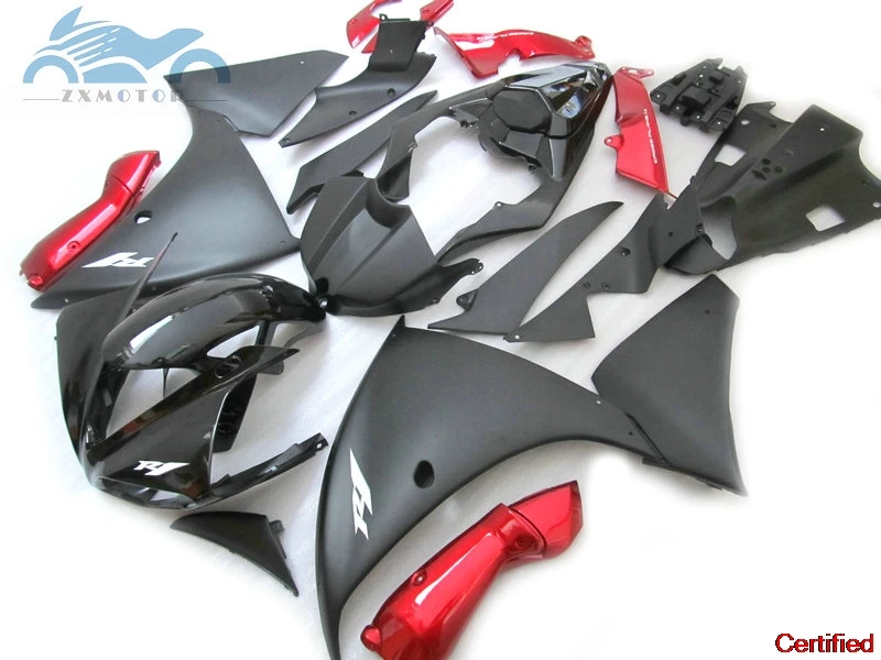 

Free Custom Injection fairing kit fit for YAMAHA 2009-2014 YZF R1 YZFR1 09-14 ABS plastic fairings kit red black parts AD27
