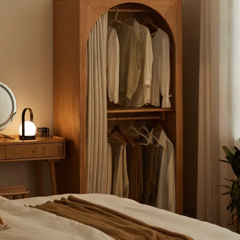 

Simple Log Curtain Little Closet Small Apartment Home Bedroom Simple Cloth Curtain Wardrobe