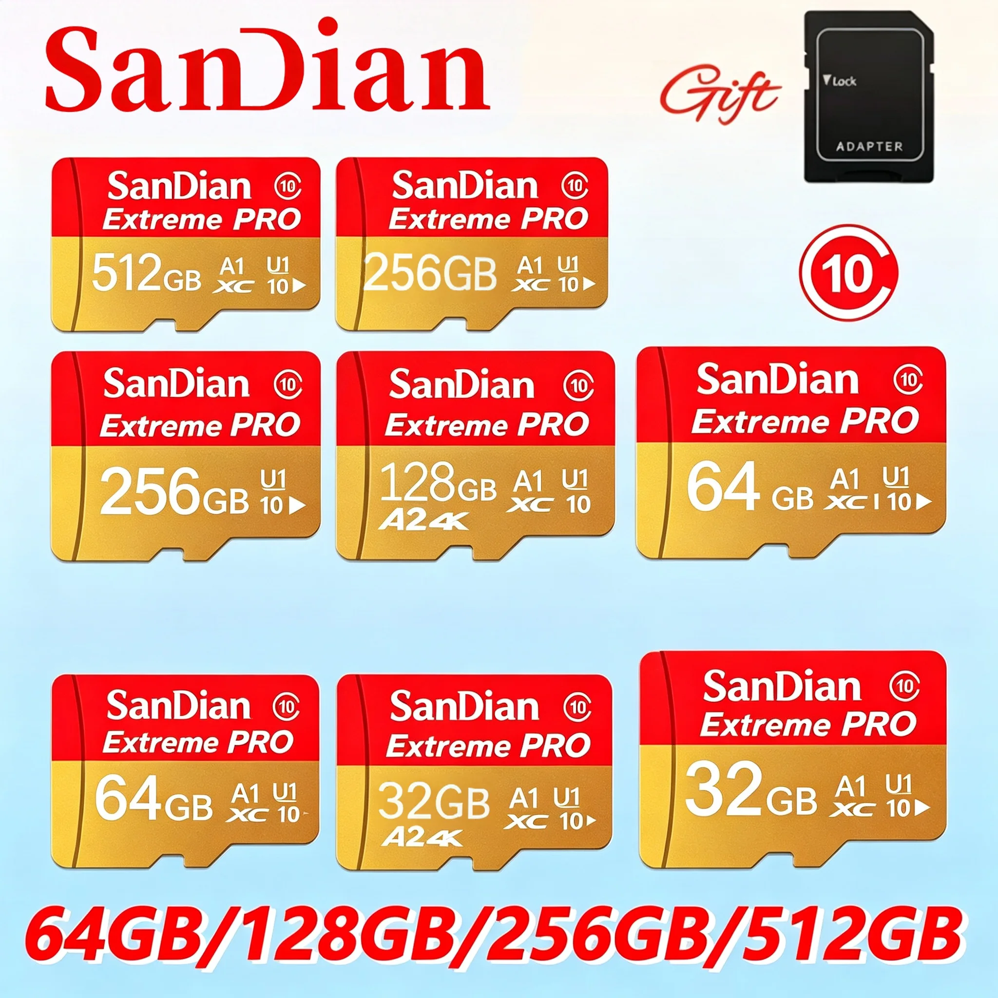 Premium TF Cards 32GB Memory Card 128GB Micro TF SD Card 64GB SD Cards C10 U1 V60 8K for Dash Cam/PC/Desktop/Speaker/Car DVR