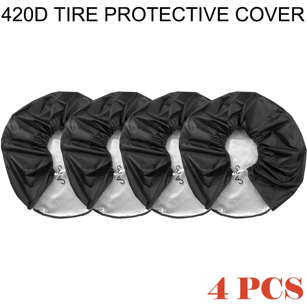 

4pcs/Set 420D Waterproof Car Wheel Covers Auto Wash Detailing Protective Guards Dustproof Car Tire Cover Vehicle Cleaning Tool