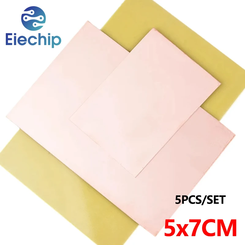 5pcs FR4 PCB Single Side Copper Clad plate DIY PCB Kit Laminate Circuit Board 5x7cm