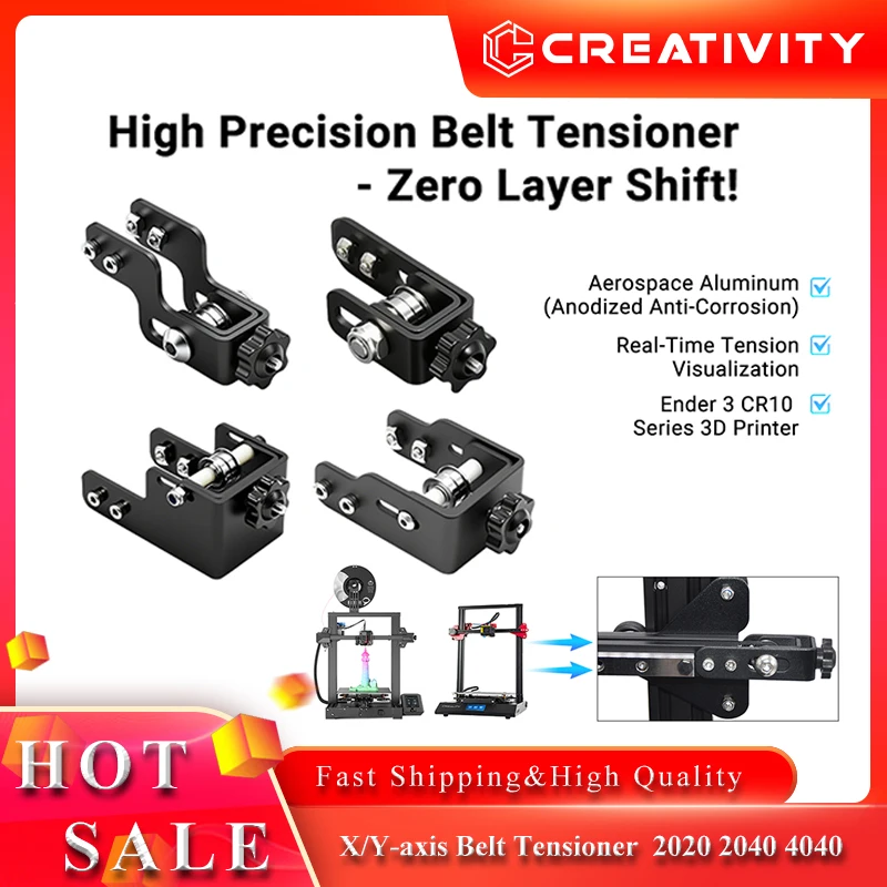 For Ender 3 CR10 Series 3D Printer Belt Tensioner  X-axis 2020 2040 4040 Profile Y axis Synchronous Belt Timing Stretch Tension