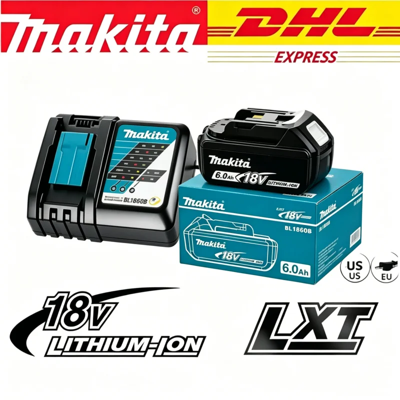 Аккумулятор и зарядное устройство Makita 18V 6AH BL1860 BL1850B BL1850 BL1840 BL1830 для шуруповерта, сменные батареи для электроинструментов 18В