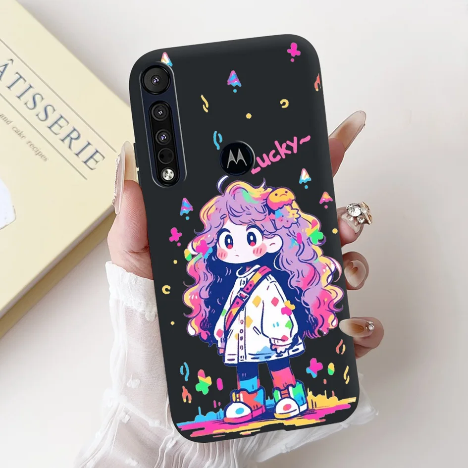 For Motorola One Macro Case Moto One Vison Cover XT1970-1 XT1970-2 Cute Cartoon Bowknot Soft Silicone Phone Case Shockproof Capa