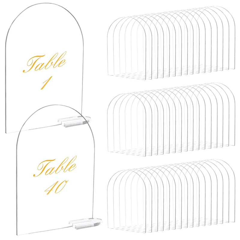 

5pcs/set Clear Acrylic Place Card Wedding Blank Arch Seating Cards Sign Guest Names Card Birthday Party DIY Decoration