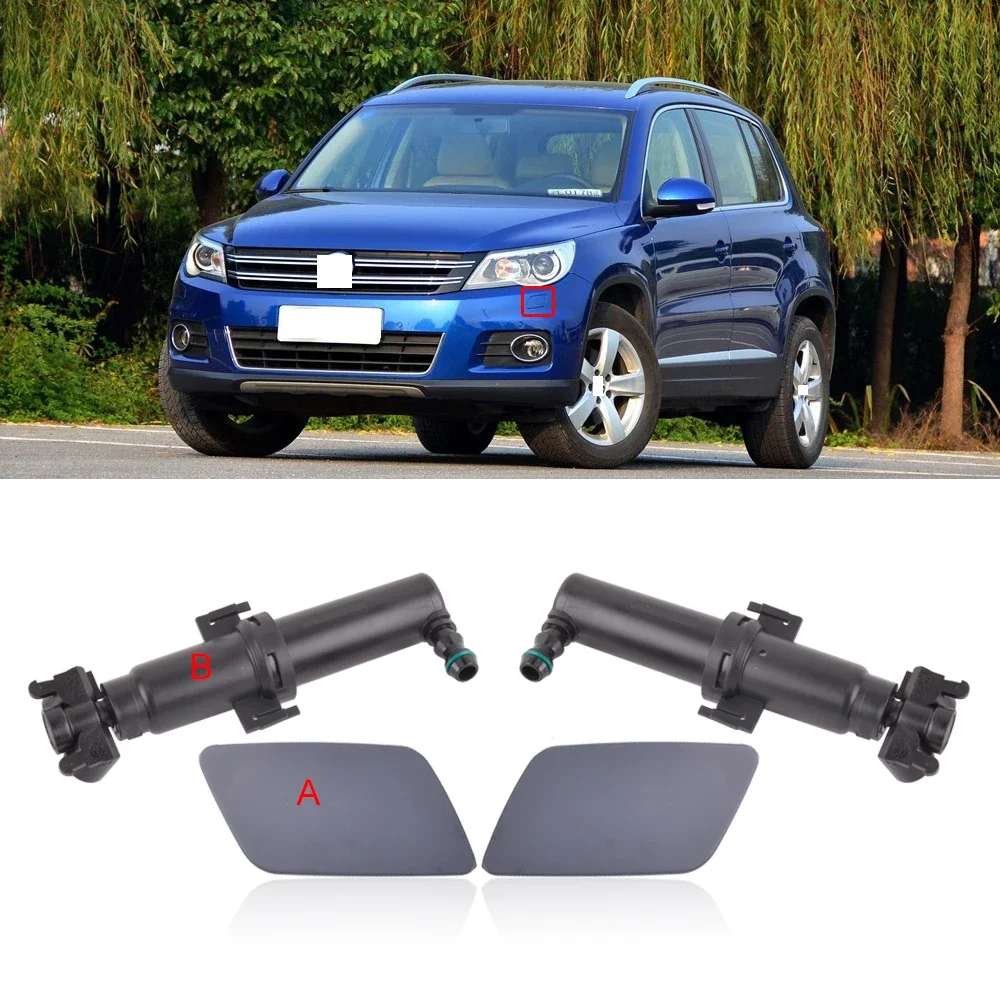 For TIGUAN 2010 2011 2012 2013 2014 2015 2016 Front Bumper headlight washer spray nozzle cover headlamp washer jet Lid