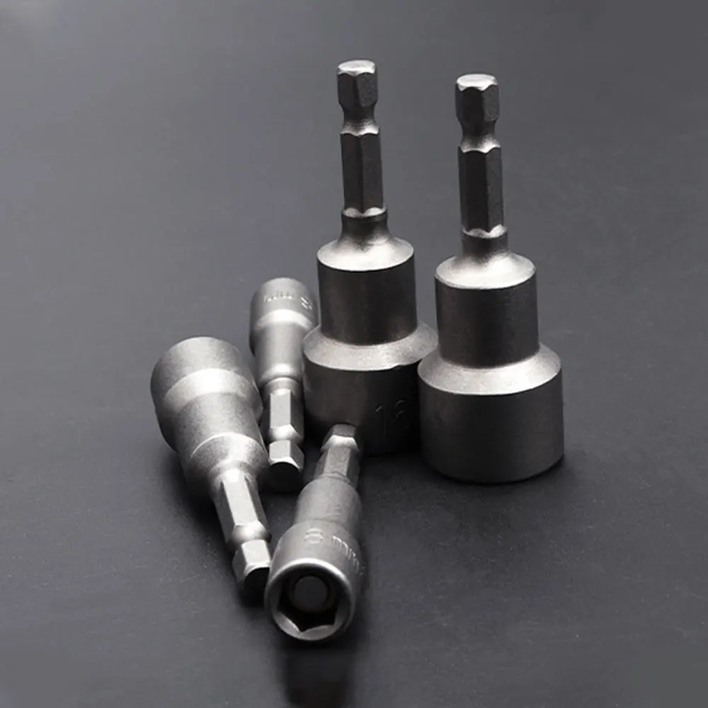 1/4” Power Nut Driver Drill Bit Set Impact Socket Magnetic Screwdriver 6-19MM Repairing Tool Kit for Home Improvement
