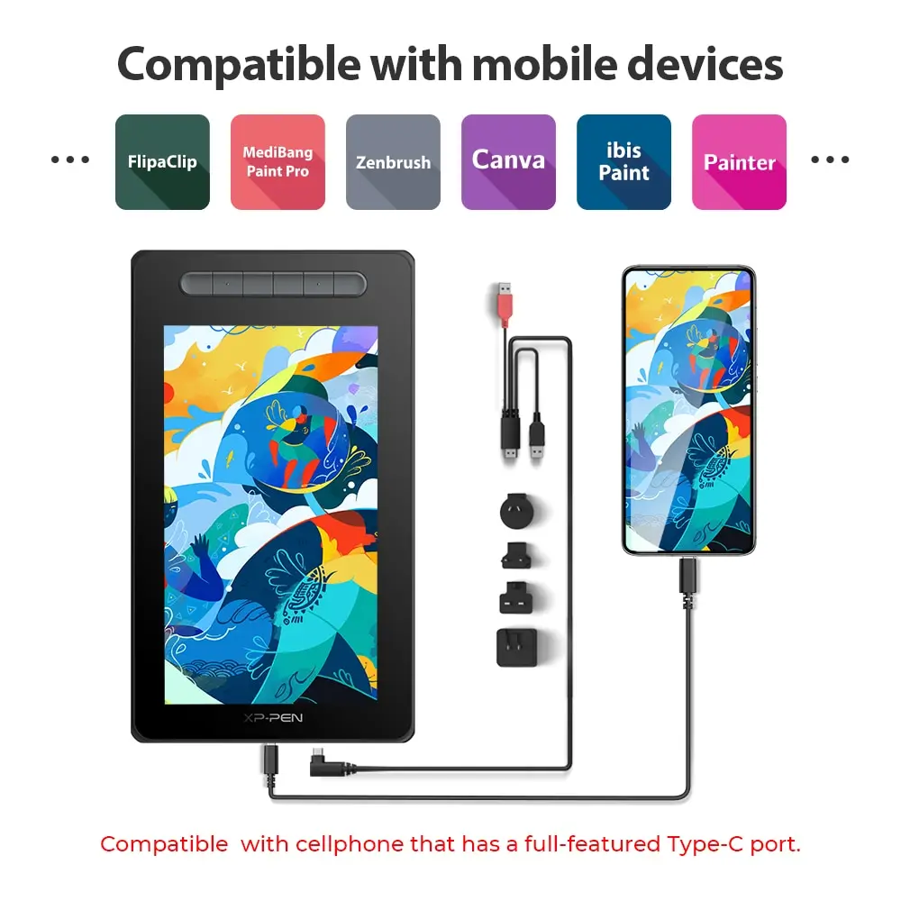 XPPen Artist 10 Graphic Tablet Monitor 10 Inch Drawing Pen Display 8192 Levels with 6 Express Keys Support Windows Mac Android