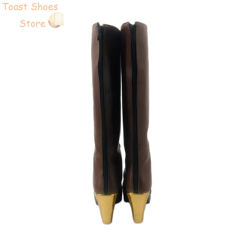 Chaussures de Cosplay en Cuir PU, Bottes de Carnaval d'Halloween, Accessoire de Costume