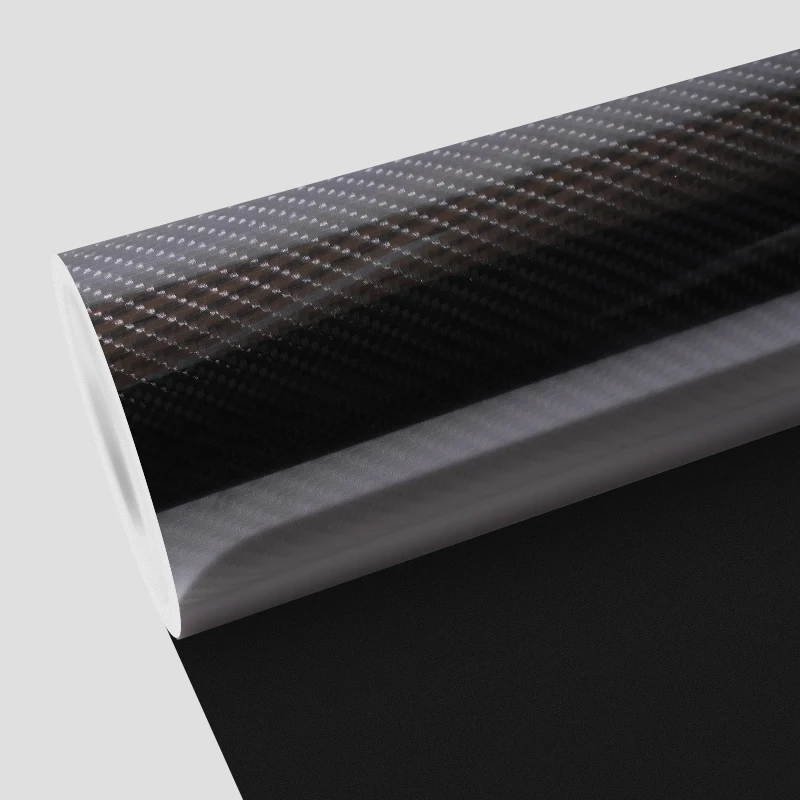 

New Arrival PET Glossy Black Vinyl Wrap Self Adhesive 6D Carbon Fiber Wrap Vinyl