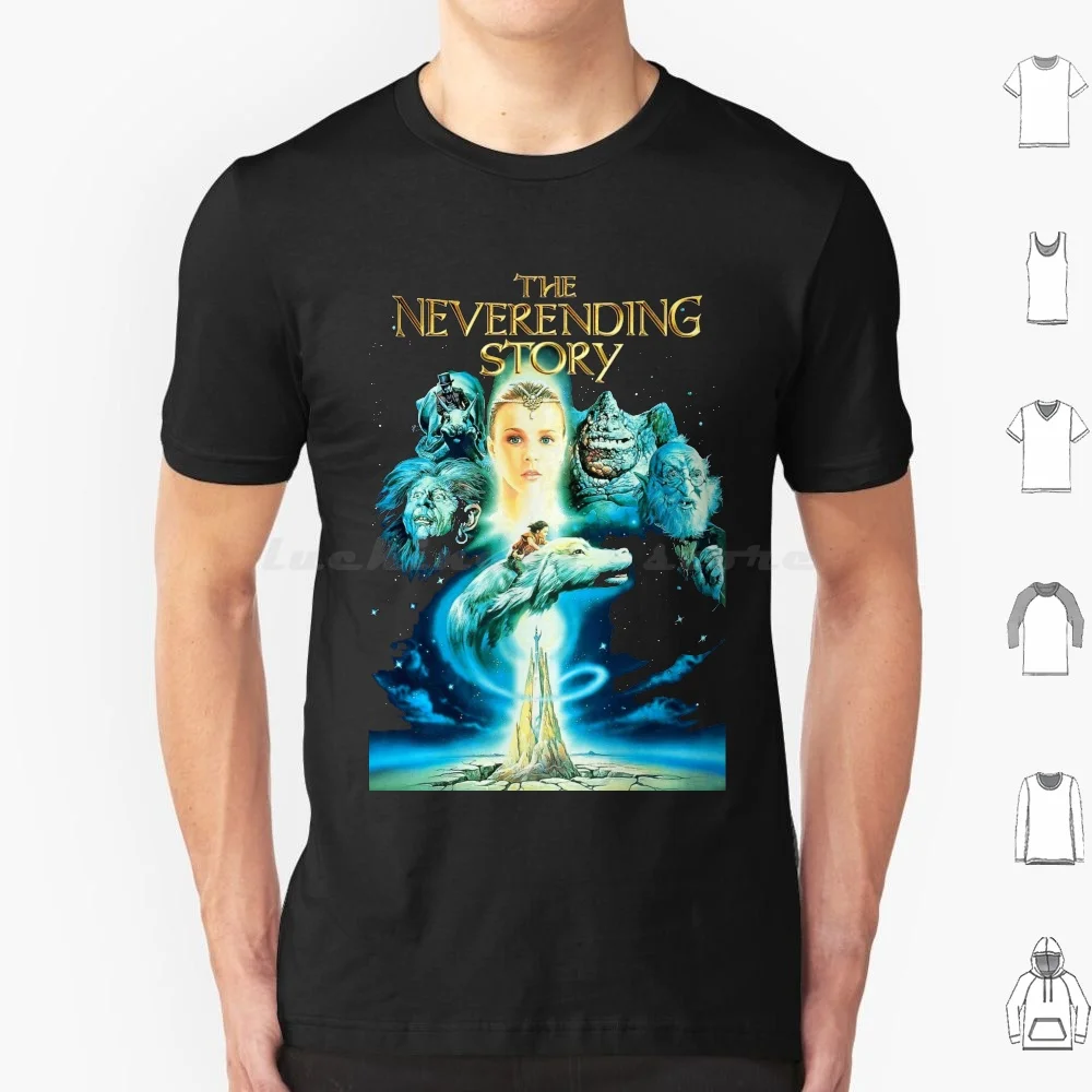 The Neverending Story ( 1984 )-Poster Artwork T Shirt Big Size 100% Cotton Neverending Story Never Ending 1980s 80s Movies