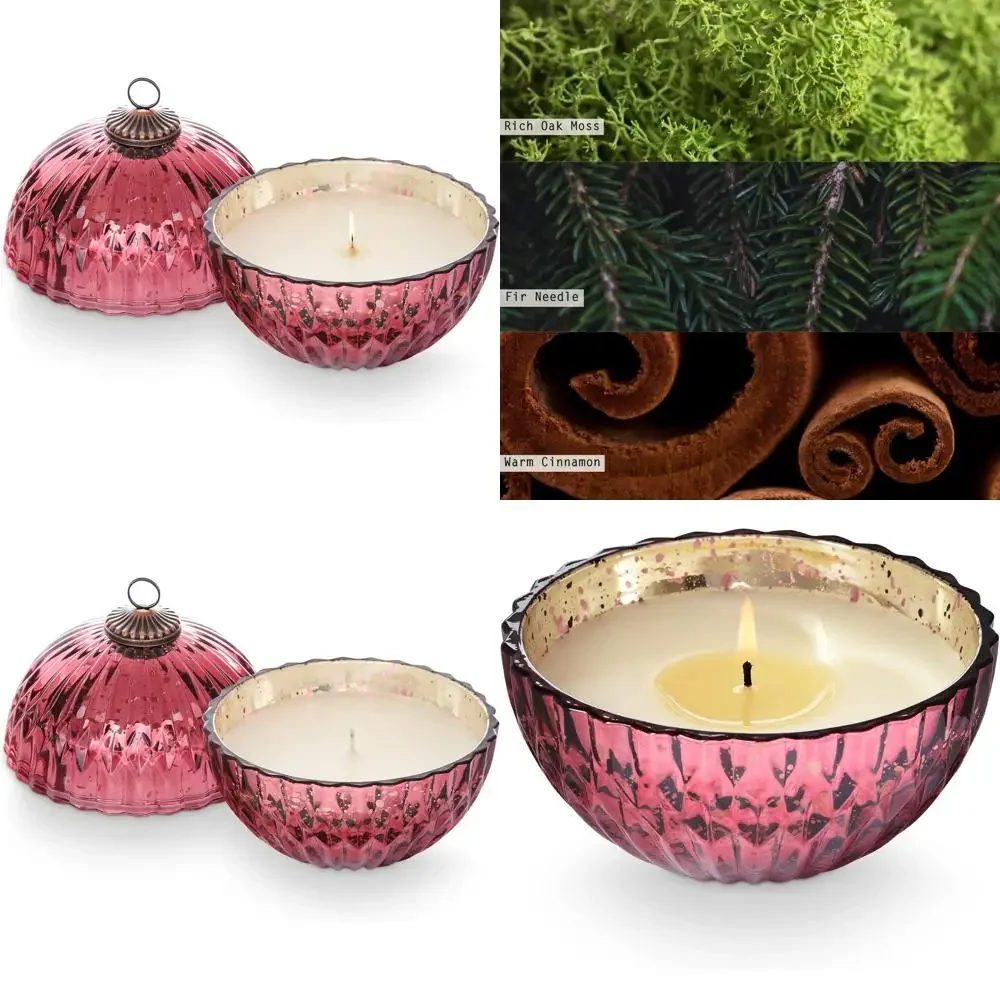 

Свеча Mercury Ornament, красная, бальзам и кедр