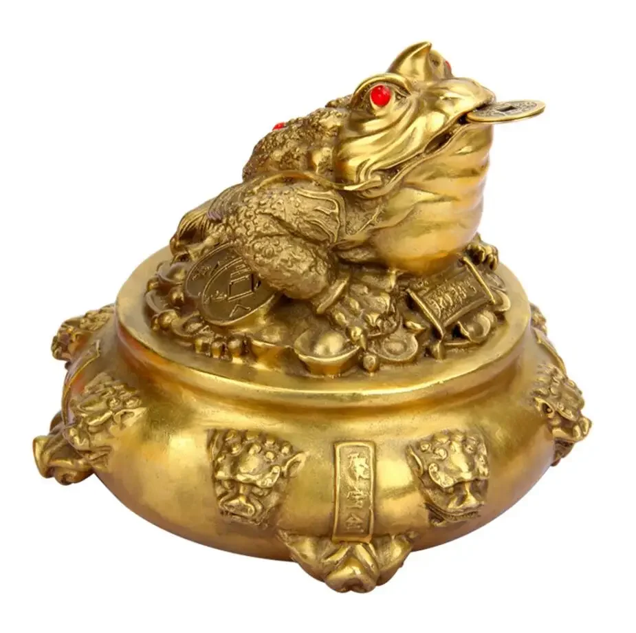 Pure copper, Golden Toad, decoration, wealth, fortune, three feet  big cicada, geomantic omen.